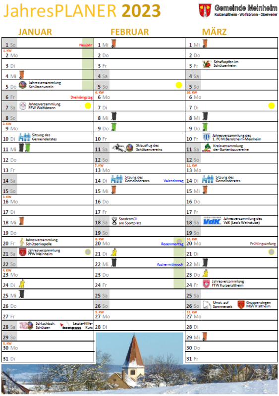 Jahresplaner 1. Quartal